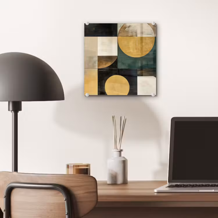 Abstract - Goud - Brons - Vormen - Geometrisch plexiglas 5mm klein -sfeer6