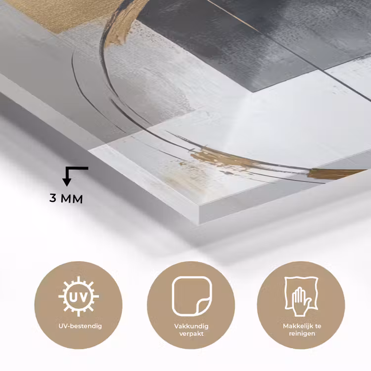 Abstract - Goud - Zilver - Vormen - Aesthetic plexiglas 5mm klein -sfeer2