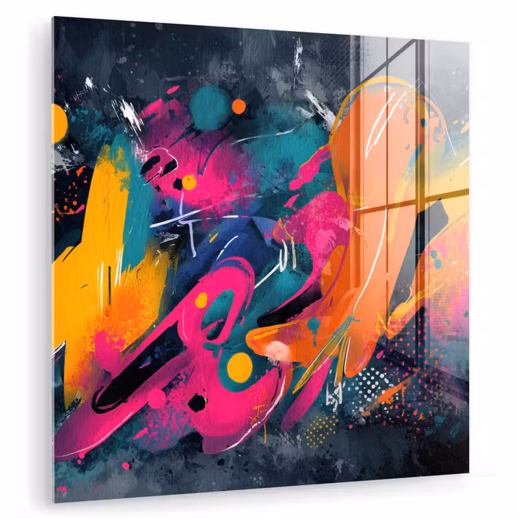 Abstract - Graffiti - Kleurrijk - Verfspatten plexiglas 5mm klein -zzzproduct_nieuw
