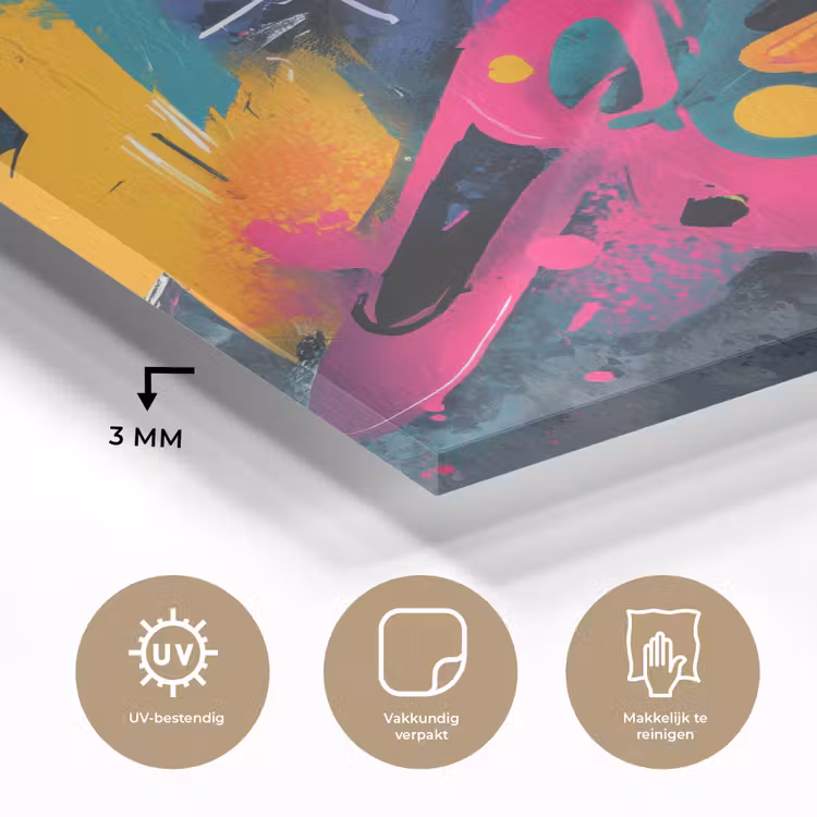 Abstract - Graffiti - Kleurrijk - Verfspatten plexiglas 5mm klein -sfeer2