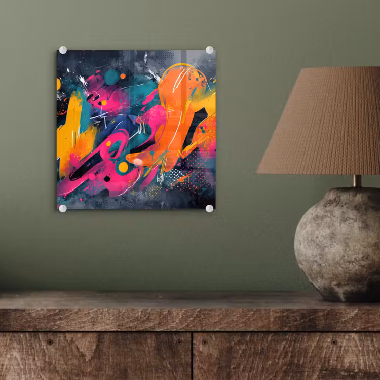 Abstract - Graffiti - Kleurrijk - Verfspatten plexiglas 5mm klein -sfeer3