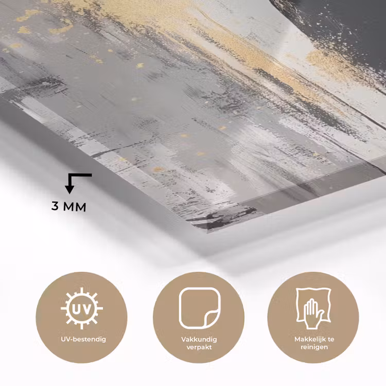 Abstract - Hert - Gewei - Goud plexiglas 5mm klein -sfeer2