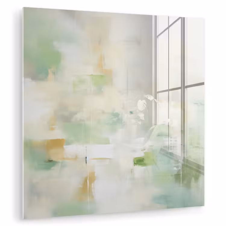 Abstract - Kunst - Wit - Groen - Modern plexiglas 5mm klein -zzzproduct_nieuw