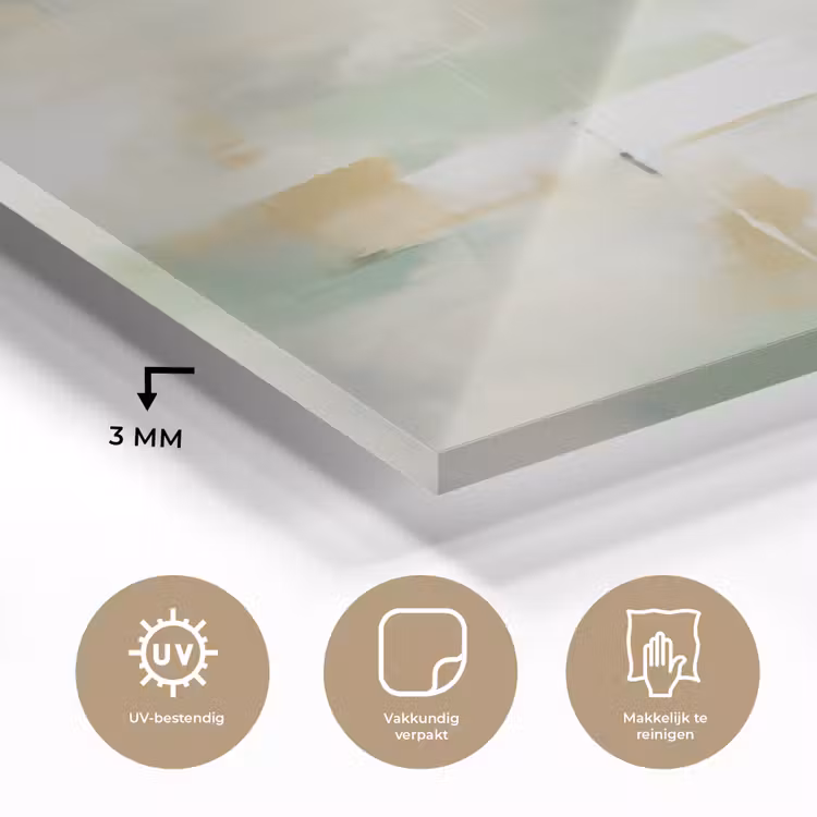 Abstract - Kunst - Wit - Groen - Modern plexiglas 5mm klein -sfeer2