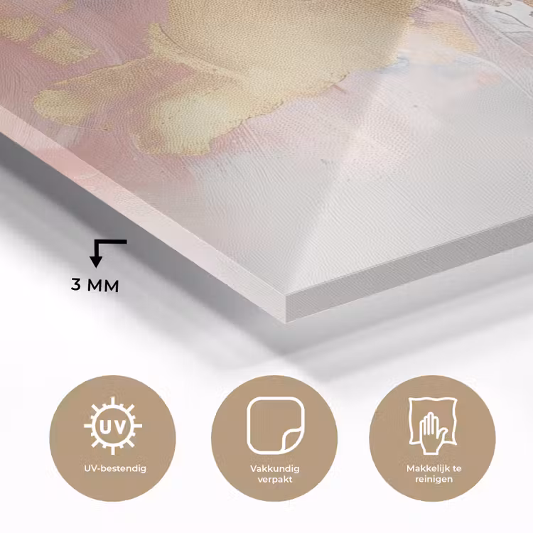 Abstract - Pastel kleuren - Goud - Modern - Aesthetic plexiglas 5mm klein -sfeer2