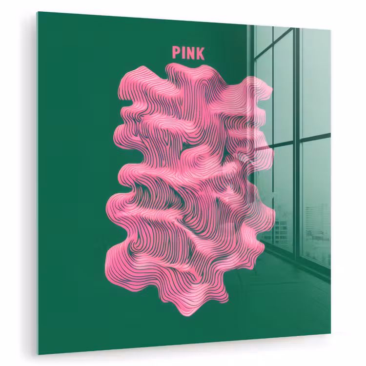 Abstract - Pink - Lijnen - Groen plexiglas 5mm klein -zzzproduct_nieuw