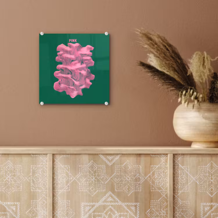 Abstract - Pink - Lijnen - Groen plexiglas 5mm klein -sfeer5
