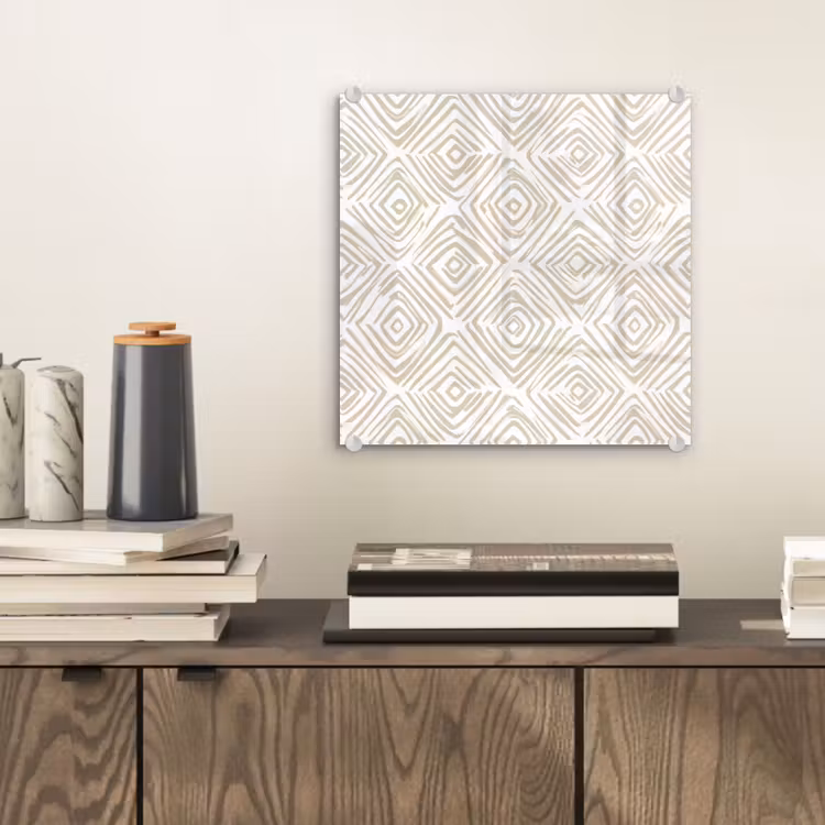 Abstract - Ruit - Beige plexiglas 5mm klein 11 -sfeer1