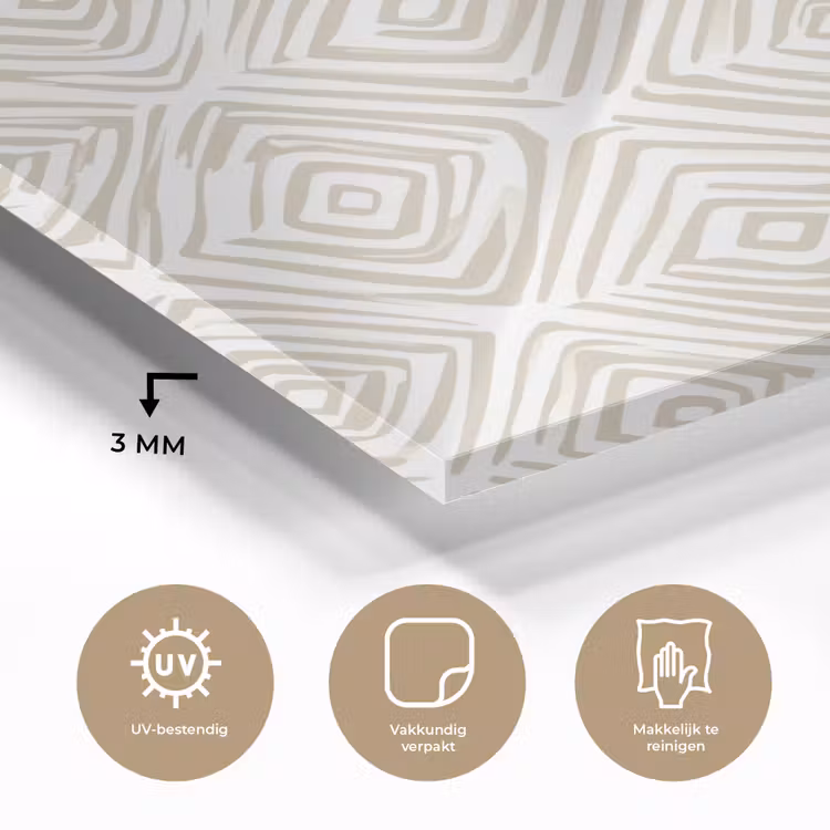 Abstract - Ruit - Beige plexiglas 5mm klein 11 -sfeer2