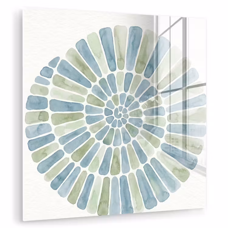 Abstract - Spiraal - Patroon - Modern - Blauw-Groen plexiglas 5mm klein -zzzproduct_nieuw