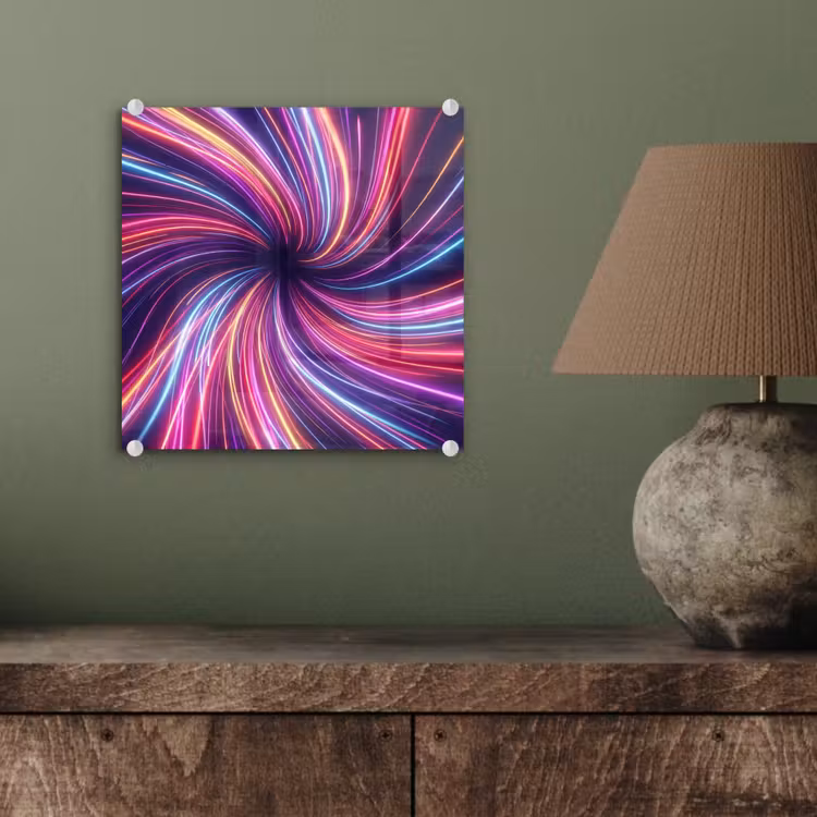 Abstract - Swirl - Futuristic - Neon plexiglas 5mm klein -sfeer3