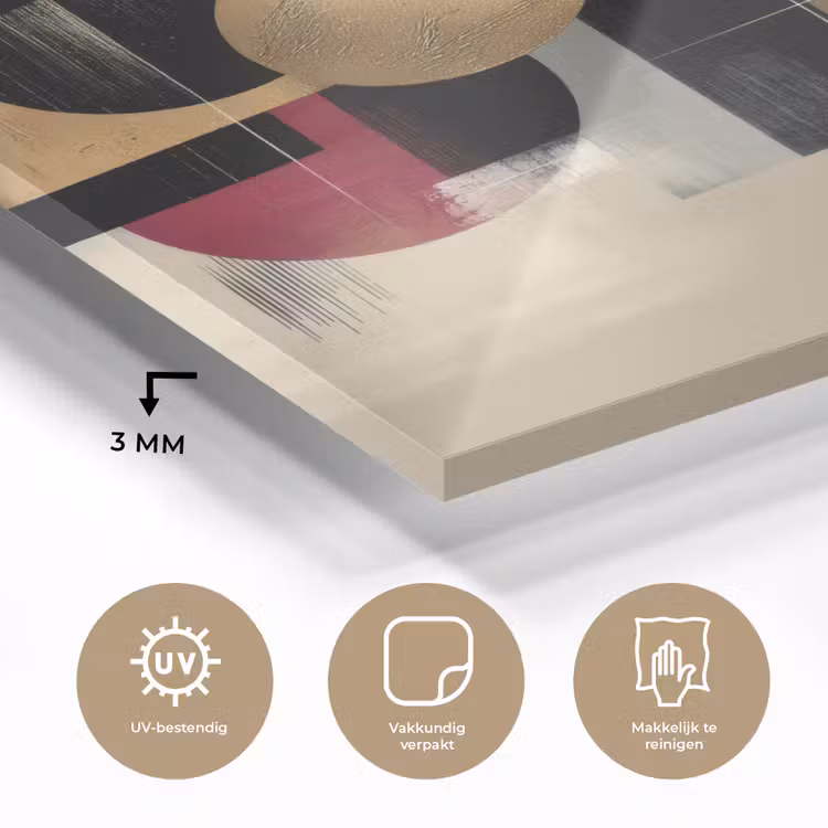 Abstract - Vormen - Beige - Texturen plexiglas 5mm klein -sfeer2