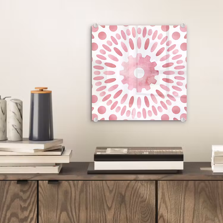 Abstract - Vormen - Patroon - Aquarel - Roze plexiglas 5mm klein -sfeer1