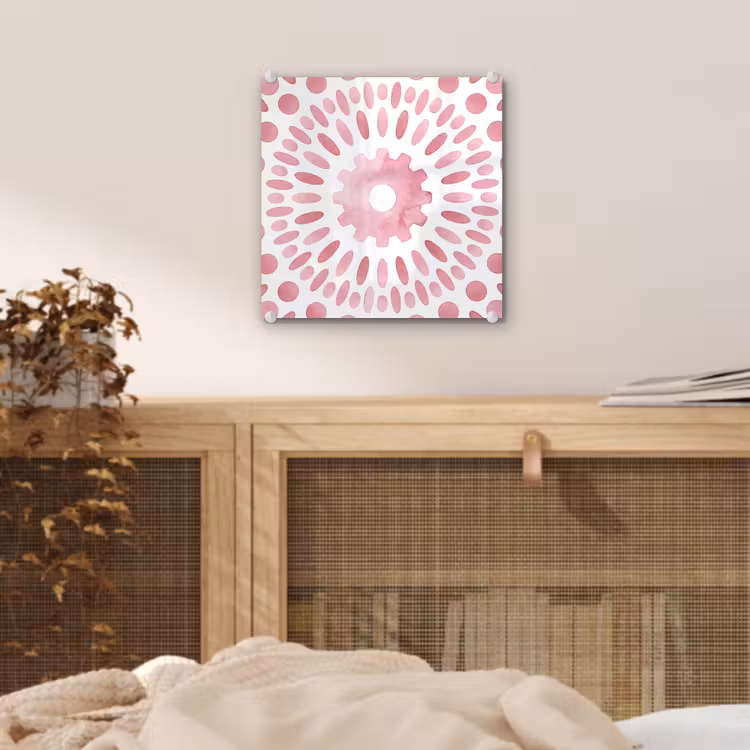 Abstract - Vormen - Patroon - Aquarel - Roze plexiglas 5mm klein -sfeer4