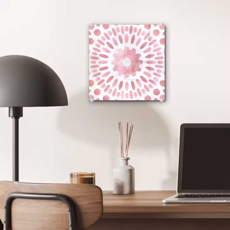 Abstract - Vormen - Patroon - Aquarel - Roze plexiglas 5mm klein -sfeer6