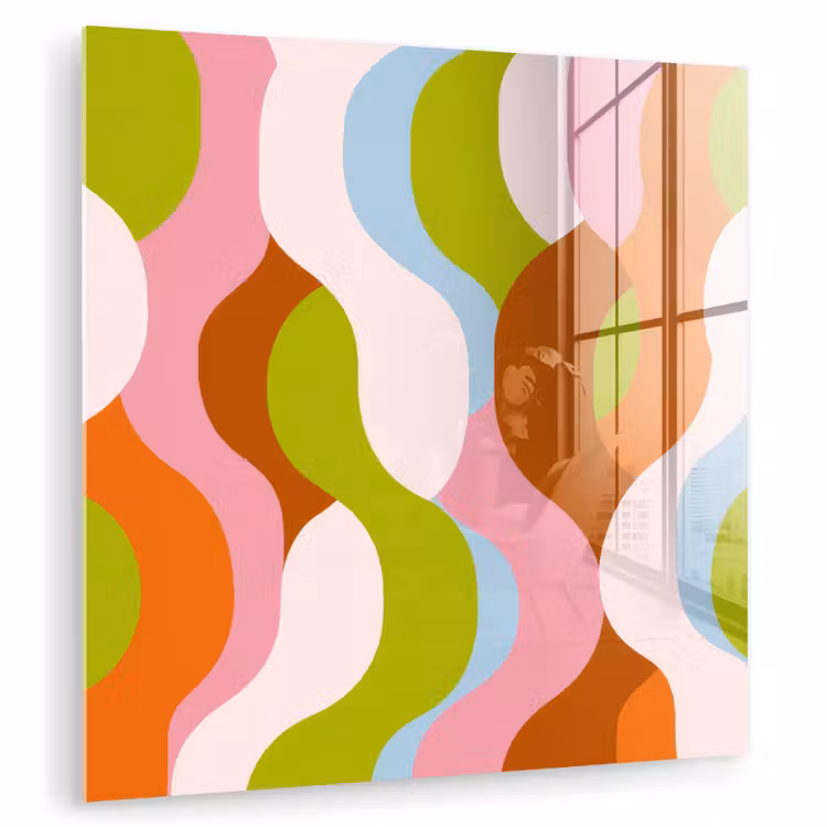 Abstract - Vormen - Roze plexiglas 5mm klein -zzzproduct_nieuw