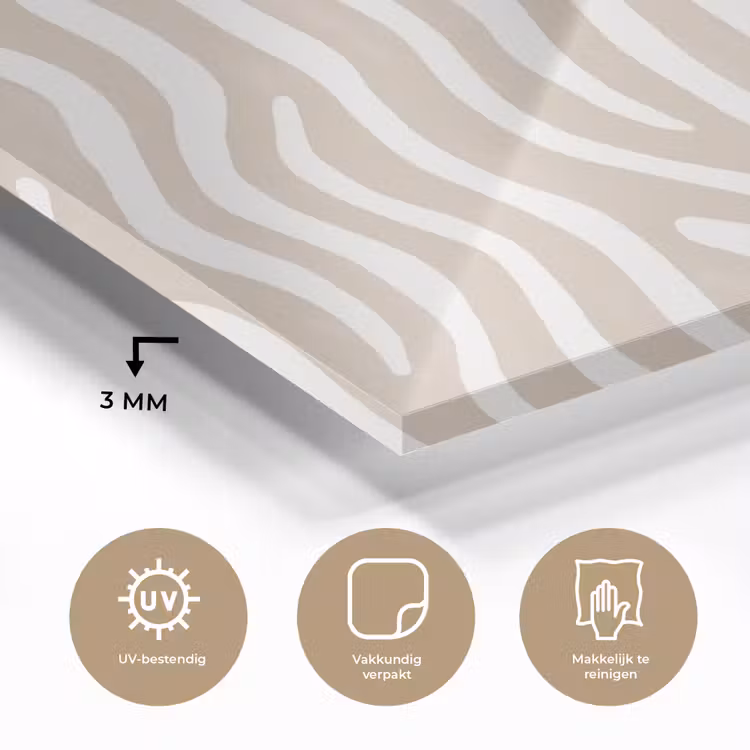 Abstract - Zebra - Beige plexiglas 5mm klein 11 -sfeer2