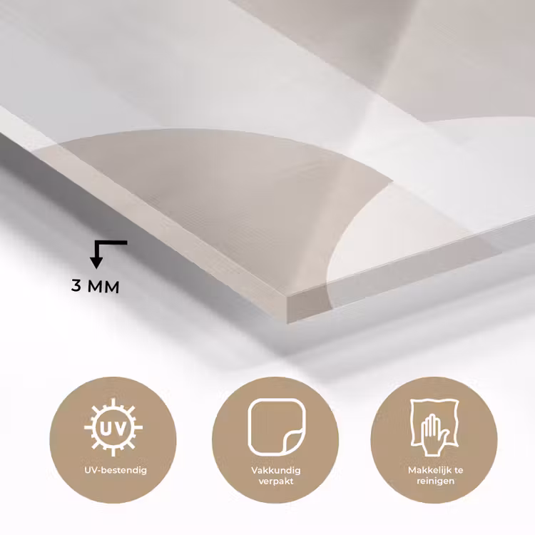 Abstracte bogen - Modern - Beige plexiglas 5mm klein -sfeer2