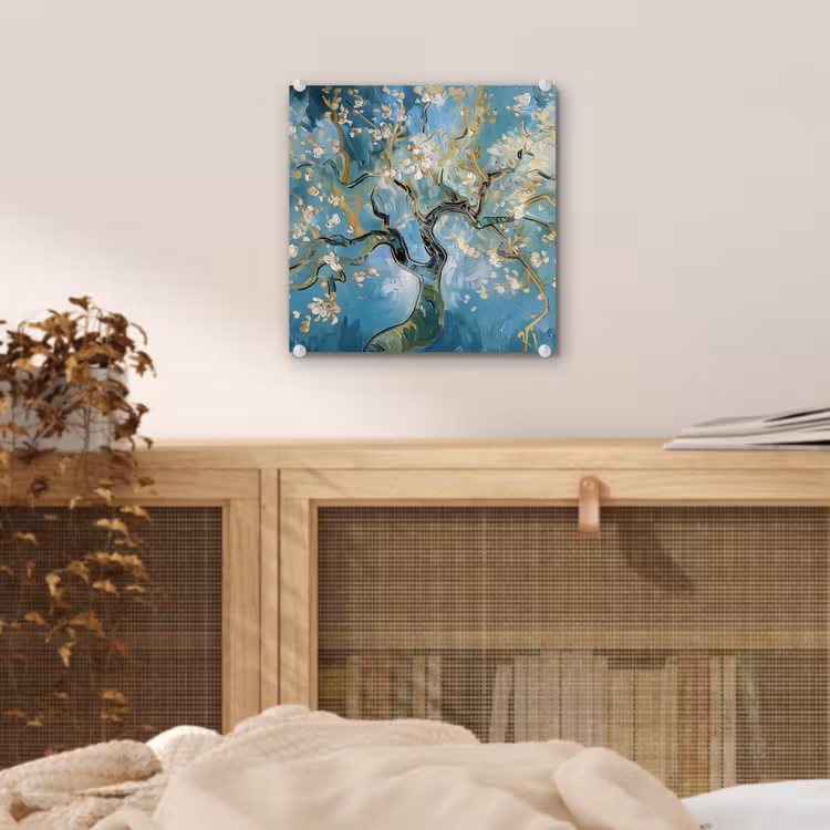 Amandelbloesem boom - Blauw - Abstract plexiglas 5mm klein -sfeer4