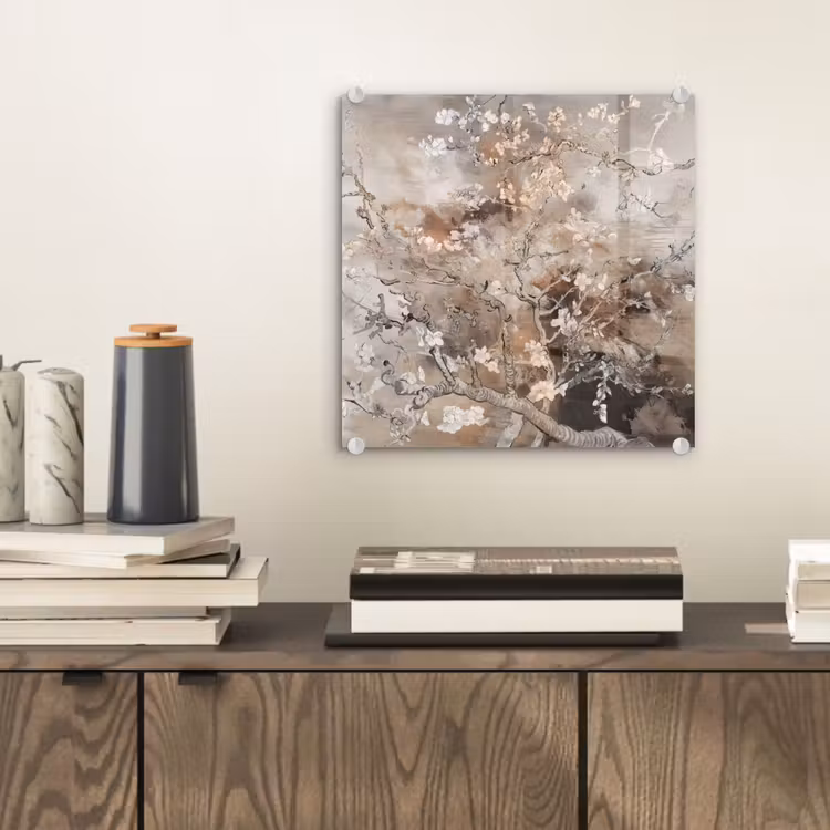 Amandelbloesem - Kunst - Van Gogh - Beige - Abstract plexiglas 5mm klein -sfeer1