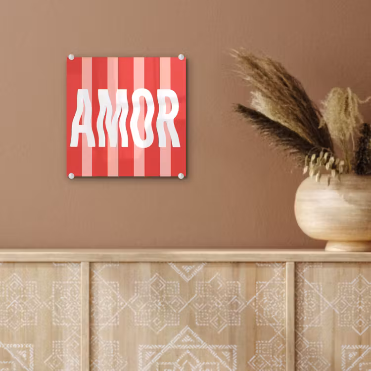Amor - Strepen - Rood - Roze plexiglas 5mm klein -sfeer5