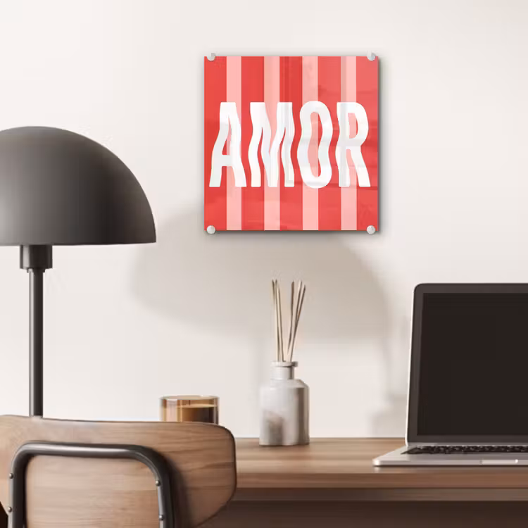 Amor - Strepen - Rood - Roze plexiglas 5mm klein -sfeer6