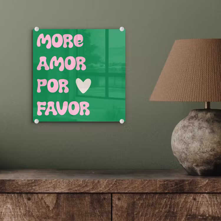 Amor - Valentijn - Groen - Tekst plexiglas 5mm klein -sfeer3