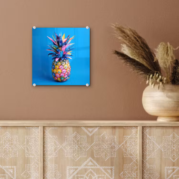 Ananas - Blauw - Tropisch - Vrolijk plexiglas 5mm klein -sfeer5
