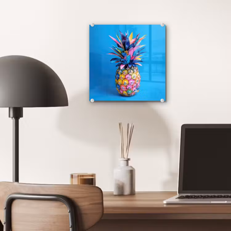 Ananas - Blauw - Tropisch - Vrolijk plexiglas 5mm klein -sfeer6