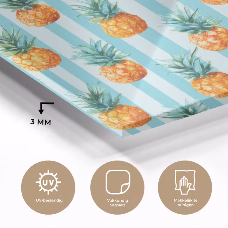 Ananas - Strepen - Groen plexiglas 5mm klein 11 -sfeer2