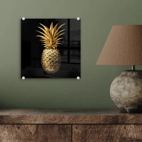 Ananas - Zwart - Goud - Luxe plexiglas 5mm klein -sfeer3