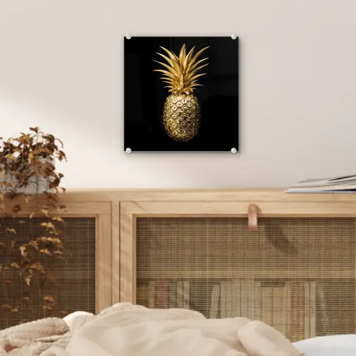 Ananas - Zwart - Goud - Luxe plexiglas 5mm klein -sfeer4