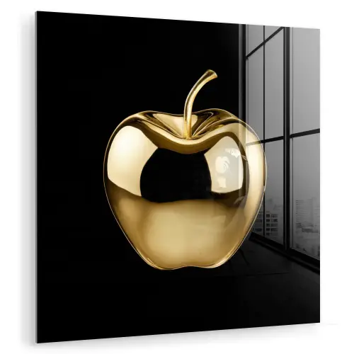 Appel - Goud - Chrome - Zwart plexiglas 5mm klein -zzzproduct_nieuw