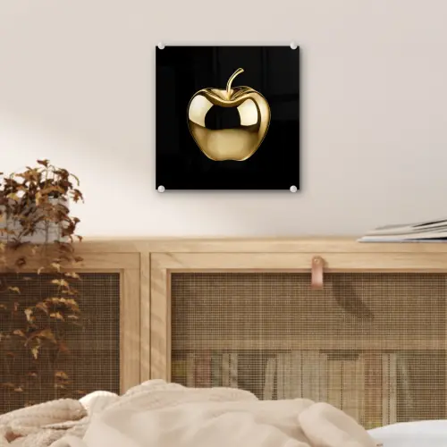 Appel - Goud - Chrome - Zwart plexiglas 5mm klein -sfeer4