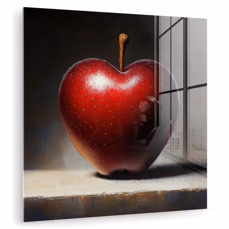 Apple - Hart - Rood plexiglas 5mm klein -zzzproduct_nieuw