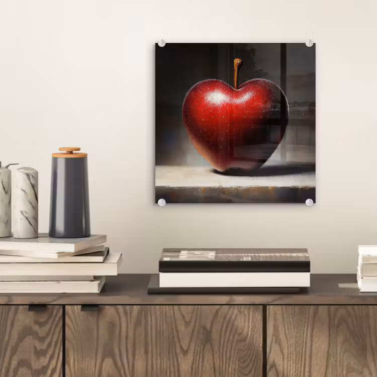 Apple - Hart - Rood plexiglas 5mm klein -sfeer1