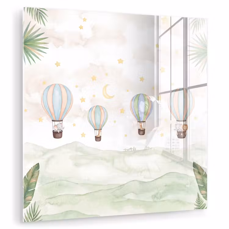Aquarel - Luchtballonnen - Pastel plexiglas 5mm klein -zzzproduct_nieuw