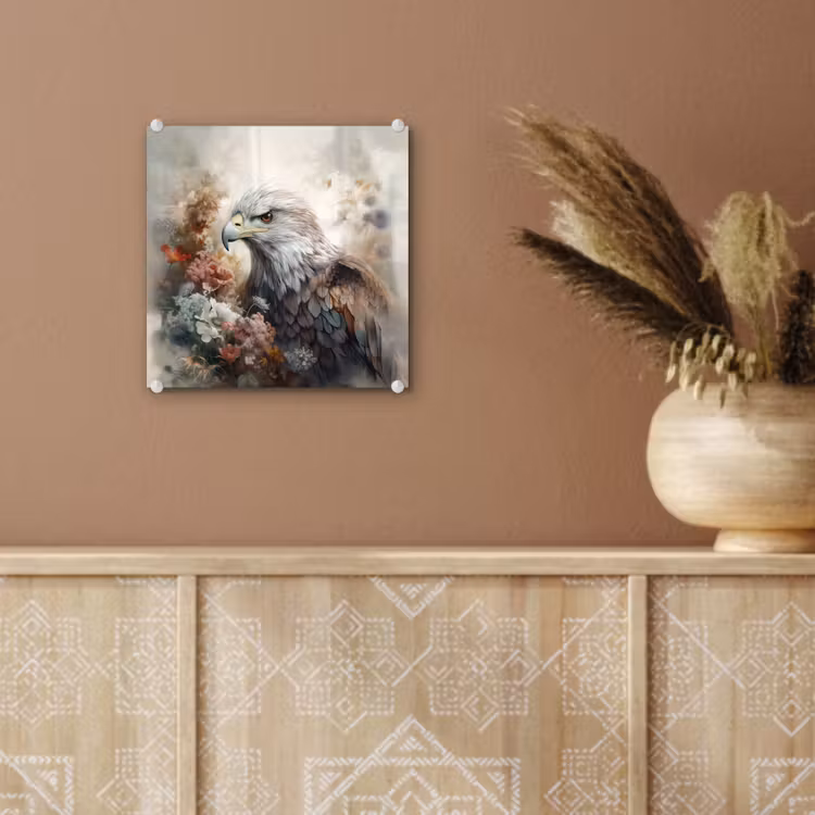 Arend - Adelaar - Vogel - Bloemen - Natuur plexiglas 5mm klein -sfeer5