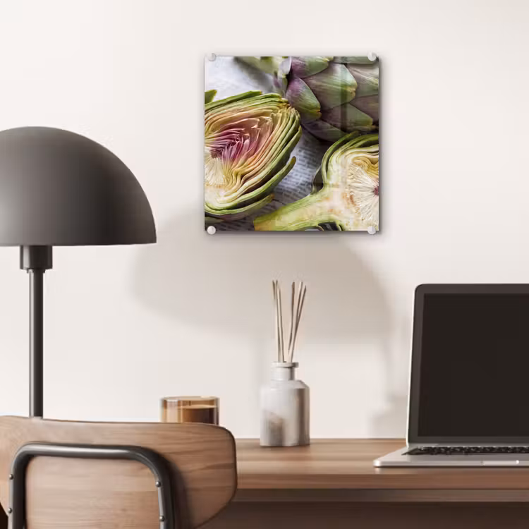 Glas schilderij - Artisjok - Doorgesneden - Eten - Artisjok - Doorgesneden - Eten plexiglas 5mm klein