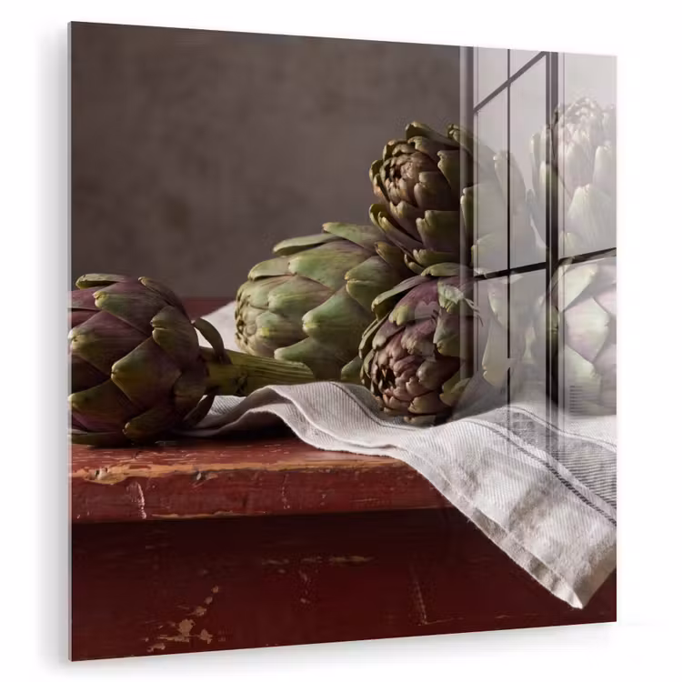 Glas schilderij - Artisjok - Eten - Rustiek - Artisjok - Eten - Rustiek plexiglas 5mm klein