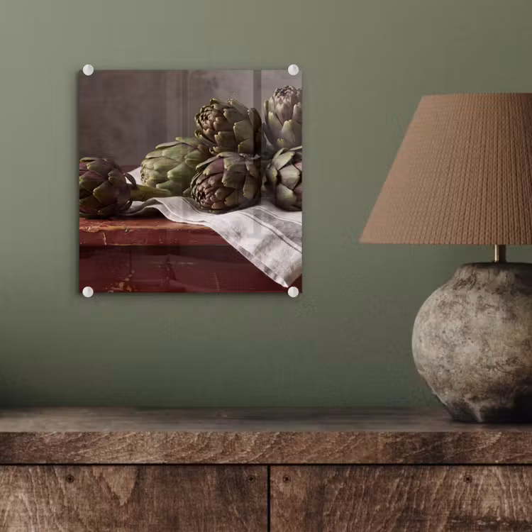 Glas schilderij - Artisjok - Eten - Rustiek - Artisjok - Eten - Rustiek plexiglas 5mm klein