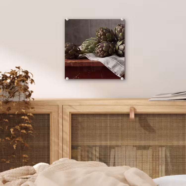 Glas schilderij - Artisjok - Eten - Rustiek - Artisjok - Eten - Rustiek plexiglas 5mm klein