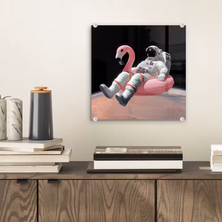 Astronaut - Flamingo - Zwemband - Roze plexiglas 5mm klein -sfeer1