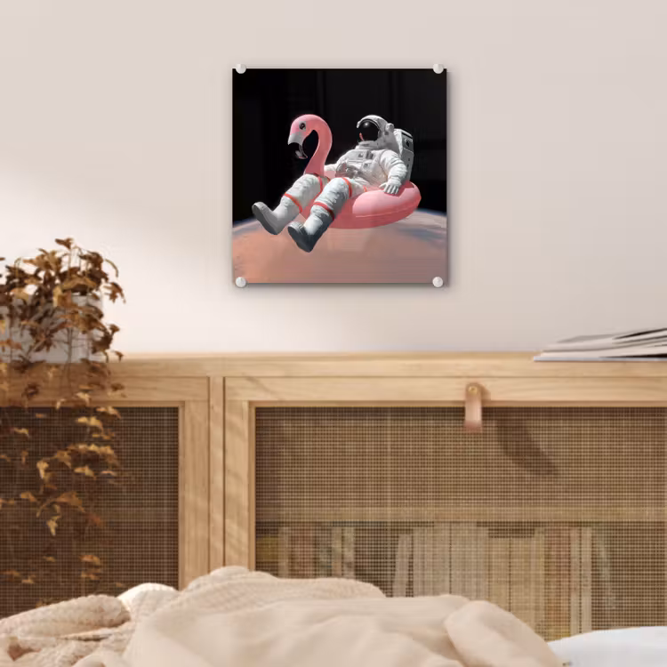 Astronaut - Flamingo - Zwemband - Roze plexiglas 5mm klein -sfeer4