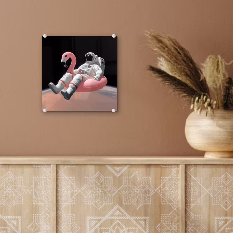 Astronaut - Flamingo - Zwemband - Roze plexiglas 5mm klein -sfeer5