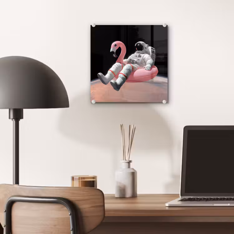 Astronaut - Flamingo - Zwemband - Roze plexiglas 5mm klein -sfeer6