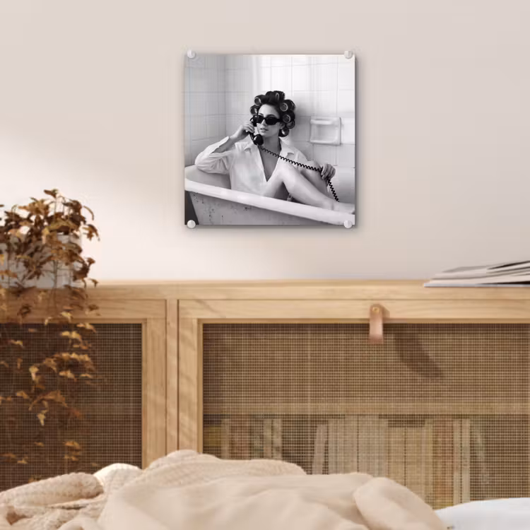Bad - Vrouw - Zwart - Wit plexiglas 5mm klein -sfeer4