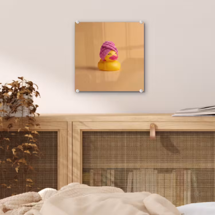 Badeend - Handdoek - Kleurrijk plexiglas 5mm klein -sfeer4