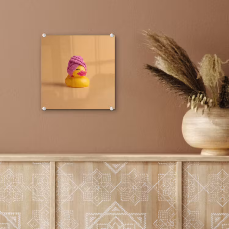 Badeend - Handdoek - Kleurrijk plexiglas 5mm klein -sfeer5
