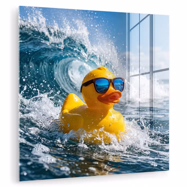 Badeend - Stoer - Golven plexiglas 5mm klein -zzzproduct_nieuw